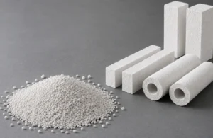 Perlite insulation materials for oil and gas industry applications including insulation blocks, pipe sections, and granules.